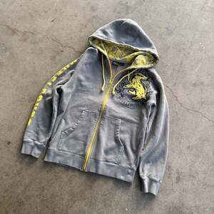 Harry Potter Hufflepuff Universal Studios Gray Zip-Up Hoodie